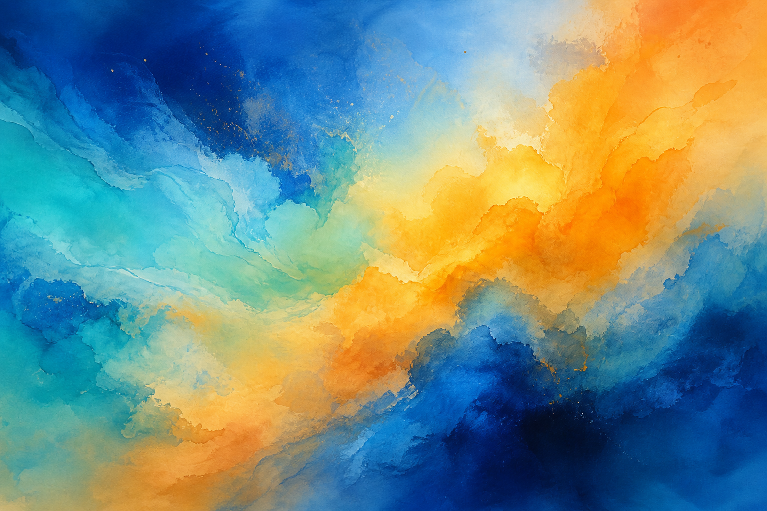 Visuel abstrait bleu et orange pour la conférence AI Geopolitics