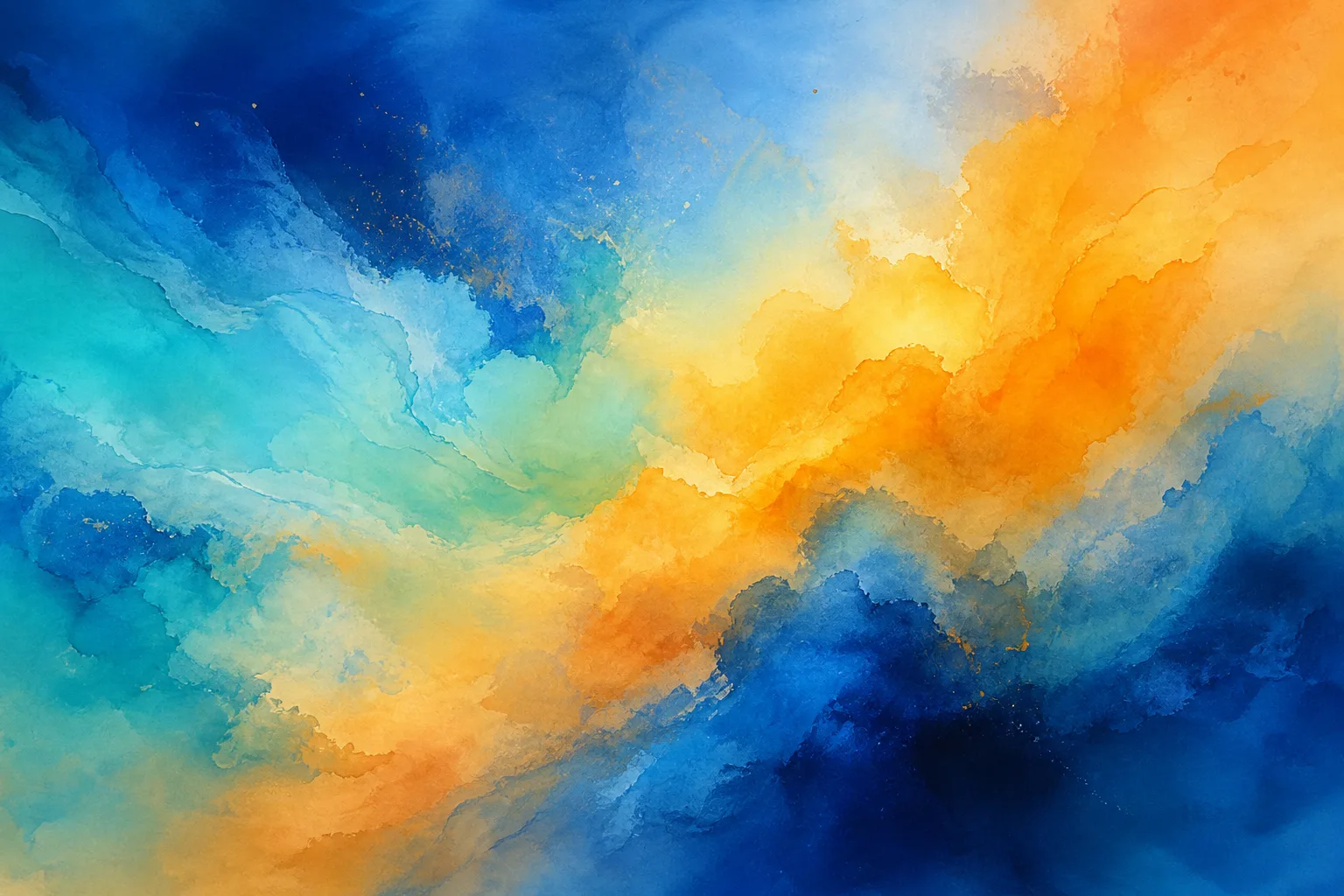 Visuel abstrait bleu et orange pour la conférence AI Geopolitics